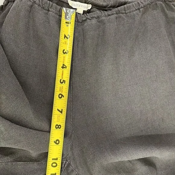 Eileen Fisher Brown Linen Wide Leg Mid Rise Pants Size M - Picture 6 of 13